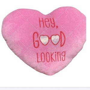 Pink Heart Pillow “Hey Good Looking”